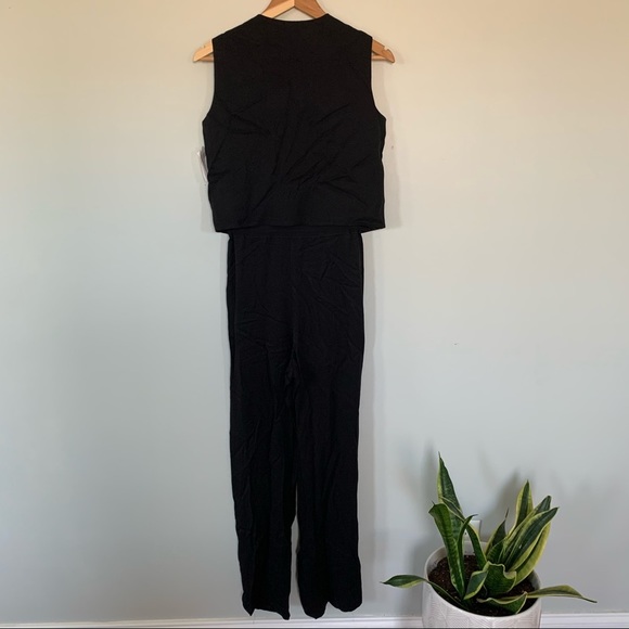 Vintage NWT 90’s Black Vest Jumpsuit • Small - Picture 4 of 13